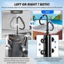 Two Way-Hot Tub Handrails, 48"-57" Adjustable Height SPA Handrail w/360 Swivel Option, Hot Tub Railing to Get in and Out, 700LBS SPA Side Handrail for Indoor&Outdoor, Black