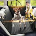 Back Seat Extender for Dogs, PVC Rods Support and Hard Bottom Car Seat Cover for Dogs, Heavy Duty Dog Car Seat Cover for Back Seat, Dog Hammock for Car, Waterproof Pet Bed For Car, SUV, Truck