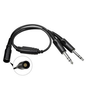 Akoree Lemo 6 Pin Headset Adapter to GA Dual Plugs General Aviation Headset Connector Cable Female Jack to Twin Male PJ-068 PJ-055 Twin Plug Fixed Wing Aircraft Converter for Bose A20 A30