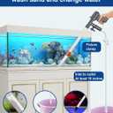 QZQ Aquarium Gravel Cleaner [2026 Edition] Vacuum Fish Tank Vacuum Cleaner Tools for Aquarium Water Changer with Aquarium Thermometers Fish Net kit Use for Fish Tank Cleaning Gravel and Sand