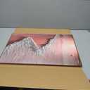 Framed Pink Ocean Wave Sunset Landscape Beach Wall Art Decor Canvas Print Painting Wall Art Picture Poster Gallery Bedroom Living Room Office Decor 16x24 Inch Ready to Hang