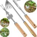 3 Pack Weed Puller Tool, Stainless Steel Crack Weeder Tool, Uprooting Weeding Tool, Paving Brick Moss Removal, L-Shape Gardening Crack Sickle Lawn Edger and Driveway Weeding Tools Gardening