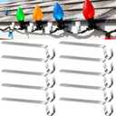 Moxweyeni 50 Pcs Christmas Light Clips 3.5" Gutter Light Hooks Shingle Clips for Christmas Lights Metal Soffit Hooks for Xmas Outdoor Roof Patio Panel Mantle Decoration Supplies