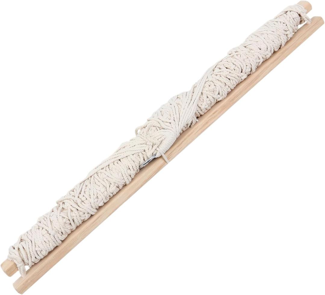 1pc Outdoor Mesh Hammock Support Single Person Hanging Bed for Camping Relaxation Convenient Weather-Resistant Design Beige