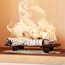 Fire Beauty Fireplace Log Grate,17''Firewood Log Burning Rack Holder,Fire place Log Grate Cast Iron,Heavy Duty Fire Grate,Wrought Iron Fire Place Grates,Fire Place Accessories,Firewood Stove Insert