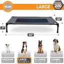 K&H Pet Products Outdoor Elevated Dog Cot, Breathable Cooling Elevated Cot Hammock Pet Bed for Large Dogs, Washable Mesh Cover, Raised Metal Frame, Collapsible, Portable - Large 42 X 30in Charcoal