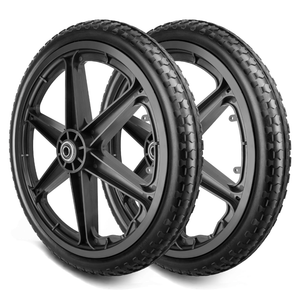 20x1.95" Rim Flat Free Cart Tire Assembly for Rubbermaid Garden Yard Cart, Garden Cart Wheels 20 inch with 5/8" Bearing Replacement for Wheelbarrow, Garden Trailers, Roofing Equipment by AZUNYYDS