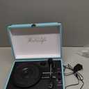 Record Player 3 Speed Bluetooth Portable Suitcase Vinyl Player with Built-in Speakers Turntable Enhanced Audio Sound PU Leather Vintage