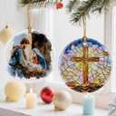 4 x Nativity Scene Christmas Ornament, Jesus Birth Christmas Ornament, Holy Family Decoration, Religious Holiday Decor | Gifts for Christian, Gifts for Religious Women - Style G