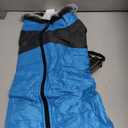Dog's Winter Jacket Harness Integrated Dog Coat for Winter, Snowproof and Waterproof, Fleece-Lined Turtleneck, Reflective Dot Design Blue, Small