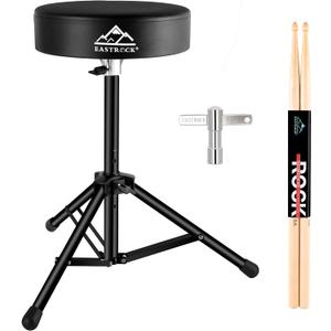 EASTROCK Drum Throne Universal Adjustable Height Drum Stools, Padded Drum Seat Stool Portable Folding Drum Chair with Anti-Slip Feet for Adults Kids Drummers