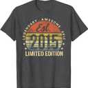 Est 2015 Limited Edition 11th Birthday Gifts 11 Year Old T-Shirt Small Grey