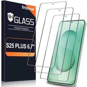 3 Pack Screen Protector for Samsung Galaxy S25 Plus 6.7 Inch, 9H Tempered Glass, Ultrasonic Fingerprint Unlock, Case Friendly Tempered Glass Screen Protector for Samsung Galaxy S25 Plus