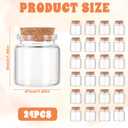 24Pack Glass Bottles with Lids, 50ml Small Glass Bottles with Cork Stopper Storage, Decorative Empty Mini Glasses Bottle for DIY Art Crafts, Projects Decoration, Party Supplies,Wedding
