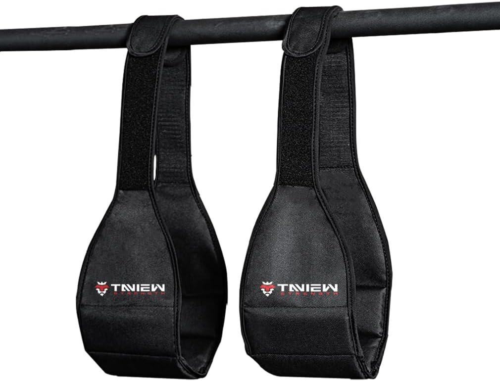 Ab Slings Straps Portable for Pull Up Bar Hanging Leg Raiser Fitness (Black 1 Pair)