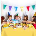 2 x tujol Yellow 6 Pack Plastic Table Cloth 54" x 108", Disposable Tablecloths Rectangle Table Cover, Plastic Tablecloths for Parties