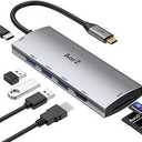 USB C Hub, USB Hub to HDMI Multiport AorZ USB C Dongle Adapter 7 in 1 with 4K HDMI Output,3 USB 3.0 Ports,SD/Micro SD Card Reader,100W PD,Compatible with MacBook Pro Air HP XPS and More Type C Devices