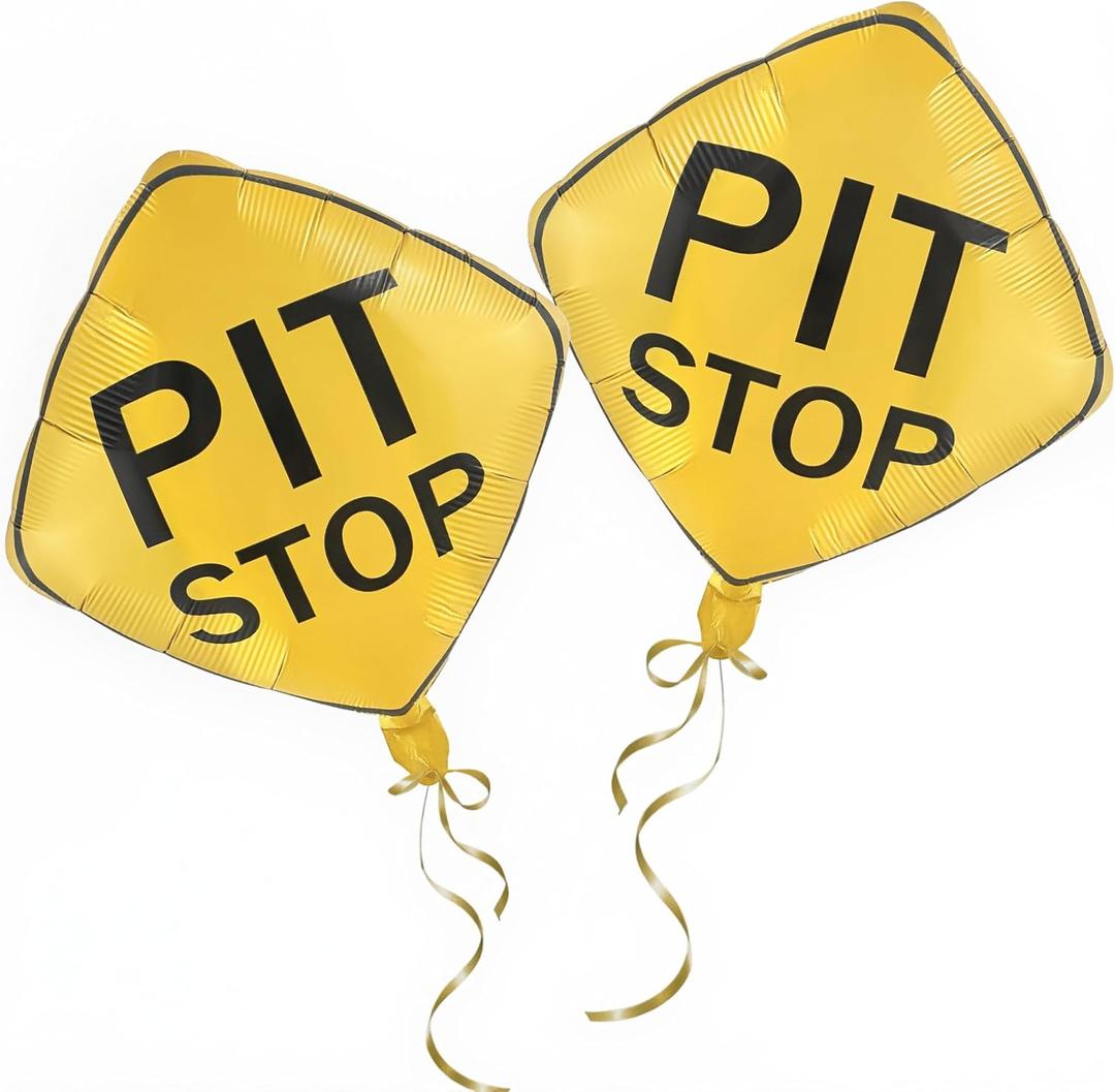 4 x 2Pcs Pit Crew decorations/18in Pit Stop Foil Balloons/Formula 1 Party Decorations/Nascar Birthday Party Decorations/Race Car balloons