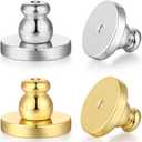 Earring Backs for Droopy Ears, Big Earring Lifters Supports Backs for Studs Heavy Earrings Large Locking Earring Backings Replacement 4 pcs Backstop Secure Comfortble Stopper,Mixed Color (Style2-White+Gold)