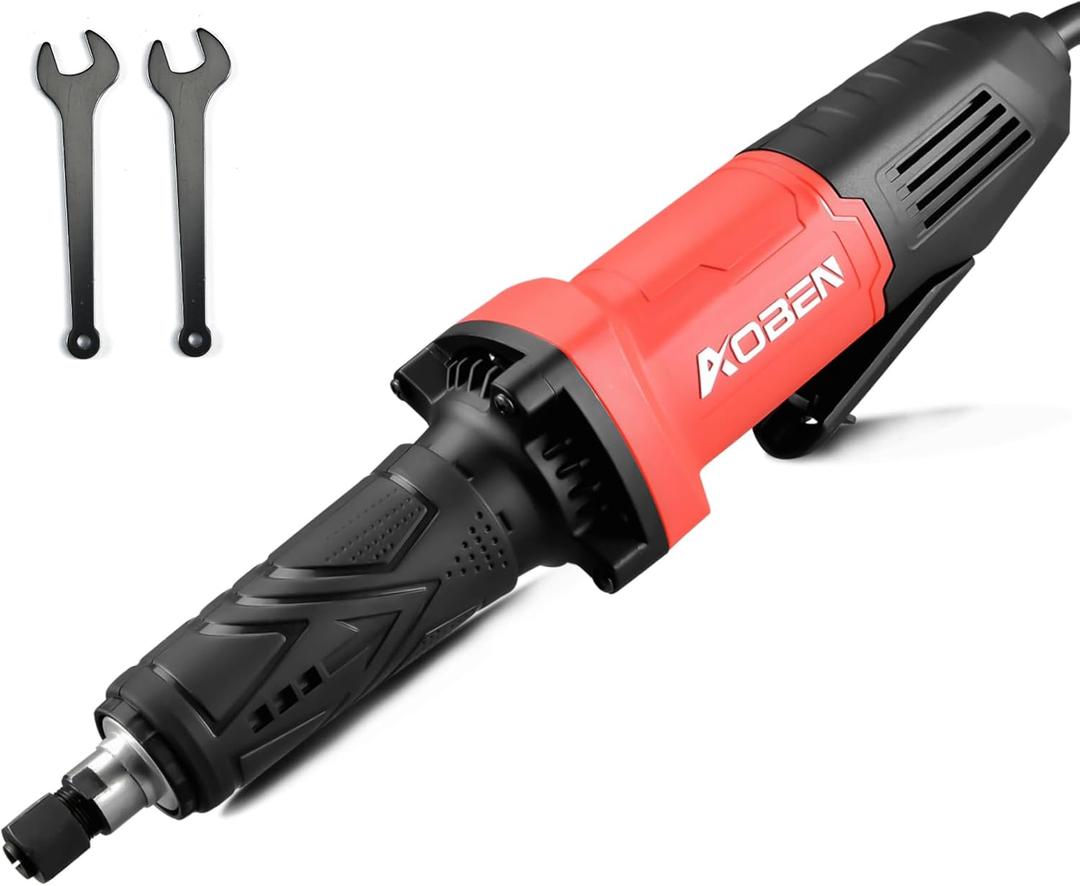 AOBEN Electric Die Grinder 1/4" Collet, 28000 RPM Power Straight Grinder Tool, Heavy Duty Metal Grinding, Polishing, Deburring & Welding Repair, Ergonomic Grip