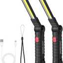 Suranew Rechargeable LED Work Light for Mechanics - Magnetic Base 360 Rotatable Flashlight, 5 Modes Valentine's Day Gifts for Men Him - Ideal for Car Repair, Camping & Workshop Tools (Black)