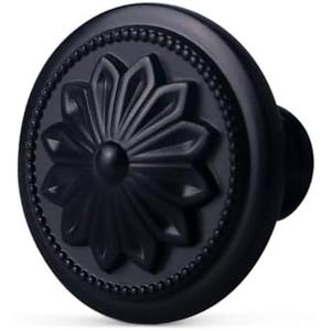 Xlroaafs 10 Pack Matte Black Kitchen Cabinet Hardware Knobs, 1-2/5" Round Black Cabinet Knobs for Cabinets Drawer Knobs Handles for Dresser Drawers
