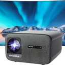 OmniStar L80 4K Supported Projector, Native 1080P Mini Projector with WiFi and Bluetooth, 1500 ANSI Lumens, Auto Focus & Auto Keystone, 2x15W Speakers, 200" Display, HDMI/USB/TV Stick Compatible