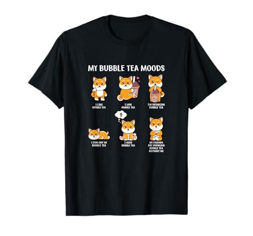 My Bubble Tea Moods Boba Bubble Tea Cup Anime Style T-Shirt L