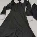 Halloween Wednesday Costume Girls Black Dress Black Long Sleeve Collar Costume with High stocking (7-9 years)