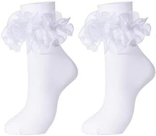 Dicry Women Big Ruffle Socks Double Lace Turn Cuff (Size 9-11, 1 Pair) Dicry Women Big Ruffle Socks Double Lace Turn Cuff (Size 9-11, 1 Pair)