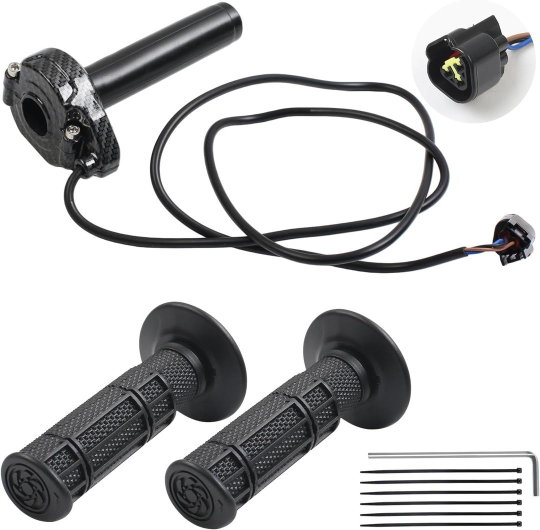 Surron Throttle Handle Kit, Electric Dirt Bike Full Twist Throttle, Replacement for Surron Light Bee X, Light Bee S and LBX, Segway X160 and X260, E-Ride Pro S (Carbon Fiber)