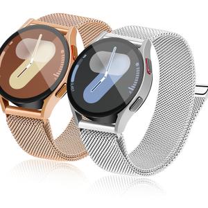 YGTIECS Soft Metal Bands Compatible with Galaxy Watch 7 Band 6 5 4 FE Active 2 40mm/44mm, 20mm Stainless Steel Milanese Strap for 6 Classic /5 Pro 45mm/4 Classic, for Samsung Watch Bands Women Men