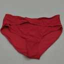 Women Full Coverage Bikini Bottom - V Cut Bathing Suit Bottoms Mid Waist Twist Front Swimsuit Bottom Swimwear 2025 (X-Large, Red)