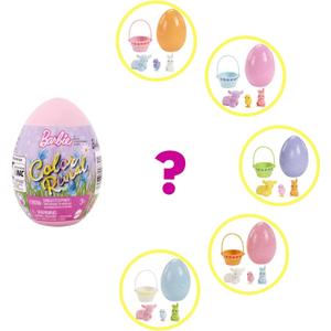 Barbie Color Reveal Easter Egg with 6 Surprises Including 1 Lamb and 3 Mystery Bags, Random Model, Children's Toy, HCC74