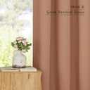 NICETOWN Terracotta Linen Kitchen Curtains 36 inch Length, Decorative Thick Flax Small Window Treatments Privacy Assured with Light Filtering for Bedroom/Bathroom, W55 x L36, 2 Panels