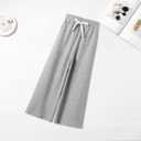 Girls Wide Leg Sweatpants Straight Leg Jogger Sweatpants Kids High Waist Baggy Loose Pants with Drawstring (5-6 Years, Light Grey 2)