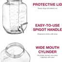 FineDine Glass Drink Dispenser with Stand, Steel Spigot, 1 Gallon, 2-Pack
