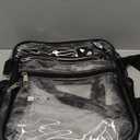 Clear Bag Stadium Approved, Clear Crossbody Messenger Shoulder Bag with Adjustable Strap for Concerts, Sports Events (Black)