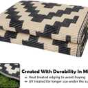 SAND MINE Waterproof Outdoor Rug 5x8 ft, Plastic Reversible Rug, Modern Area Rug, Large Floor Mat for Outdoors, RV, Patio, Backyard, Deck, Picnic, Beach, Camping, Black & Beige