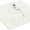 Wapaneus Heated Blanket Electric Full Size 72"x84" with 10 Heating Levels 12 Timer Settings and 8 Hours Auto-Shut Off,Flannel Fast-Heating Electric Blanket,ETL Listed Machine Washable,Ivory