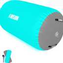 AWSUM Air Roller Gymnastics Barrel Inflatable Tumbling Mat Back Handspring Trainer for Octagon Mat Gym Home Gymnastics Equipment 1PCSNo Electric Pump ((L)39.4"x(Diam)23.6"-No pump, Mint Green/Grey)