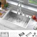 Large Single Bowl Drop in Kitchen Sink Nano Coating, Stainless Steel, Handmade, Single Bowl, Topmount Kitchen Sink 625x412mm