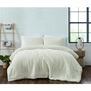 Brooklyn Loom Oversized Marshmallow Sherpa Ivory 3 Piece King Comforter Set, Solid Color Themed, Oeko-TEX Certified Confidence