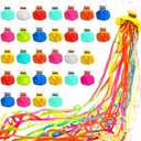 WILLBOND 30 Pieces Hand Throw Streamers Confetti Poppers No Mess Paper Crackers for Birthday Wedding Celebrations Graduation Party Favors Shows(Colorful)