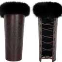 Joukavor Faux Fur Viking Leather Bracers Medieval Arm Guards Gauntlets Wristbands for Women Men LARP Accessories, One Pair
