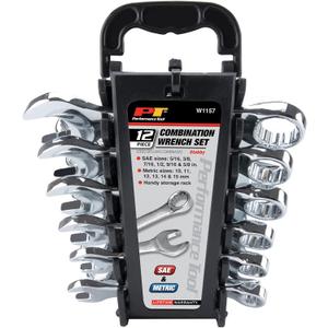 Performance Tool W1157 Performance Tool 12-Piece Stubby SAE and MET Wrench Set