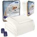 Thermee Micro Flannel Heated Blanket, King Size, 10 Settings, Rapid Heating, Luxuriously Soft, Burgundy