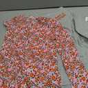 Amazon Essentials Girls and Toddlers' Cotton Long-Sleeve Tunic T-Shirts, Pack of 3, M, Floral/Light Grey Heather/Stripe