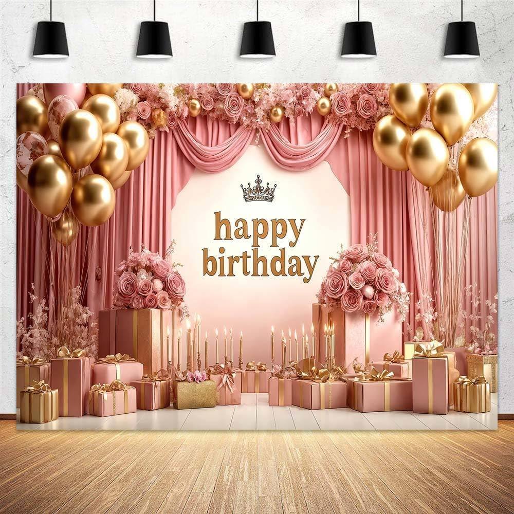 7X5Ft Birthday Backdrop Birthday Banner for Women Happy Birthday Backdrop and Birthday Banner for Women, Perfect for Photo Booth, Party Wall Decoration, and Birthday Photography
