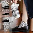 CHUNFO Womens Socks Ruffle Ankle Striped Bows Argyl Plaid Dots White Cotton Sock Crew Size5-9 Size6-11